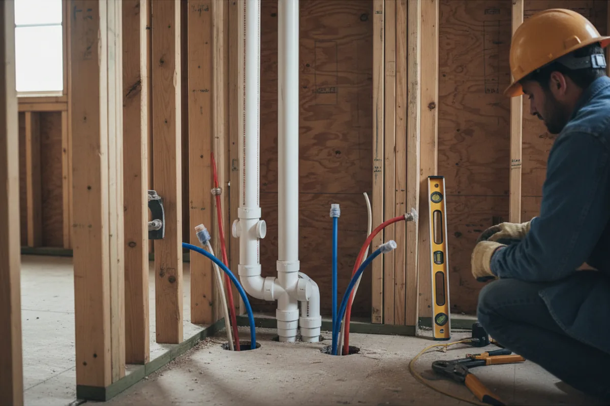 Drain and supply rough-in during Drain Cleaning in Foresthill