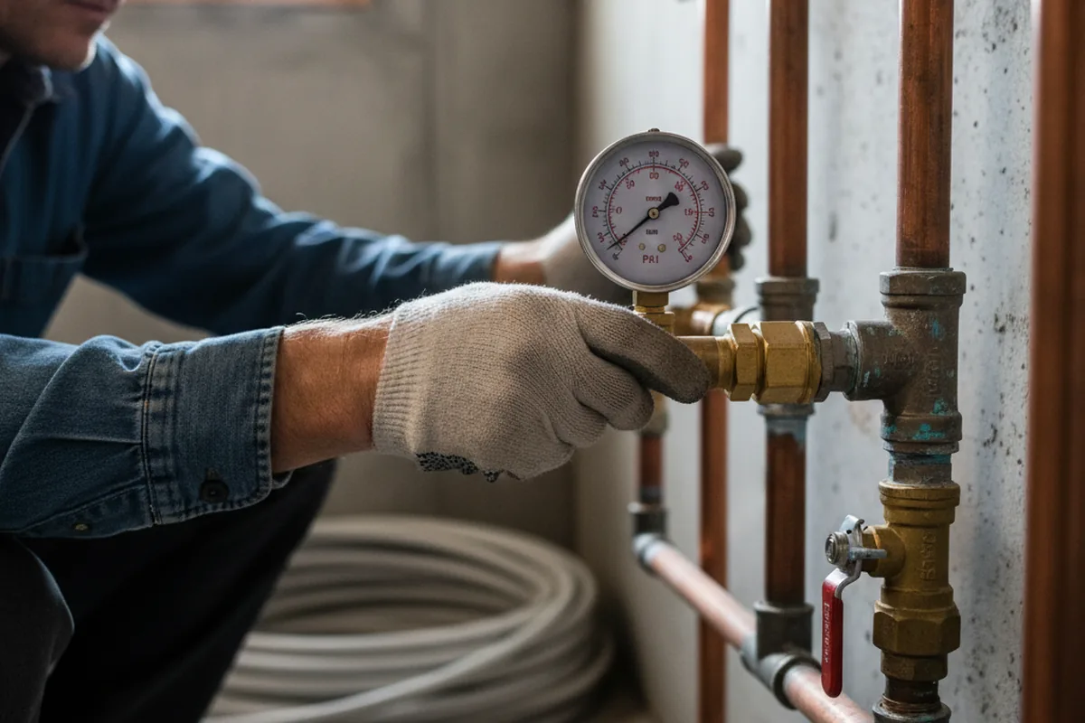 Pressure testing a repaired line during Water Line Repair in Foresthill